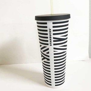 RARE! STARBUCKS Black White ZEBRA STRIPE VENTI